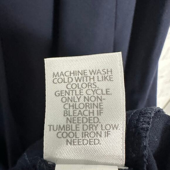 J Jill women’s navy knit dress pleated front V-neck TradMom cozycore plus size - Picture 5 of 9